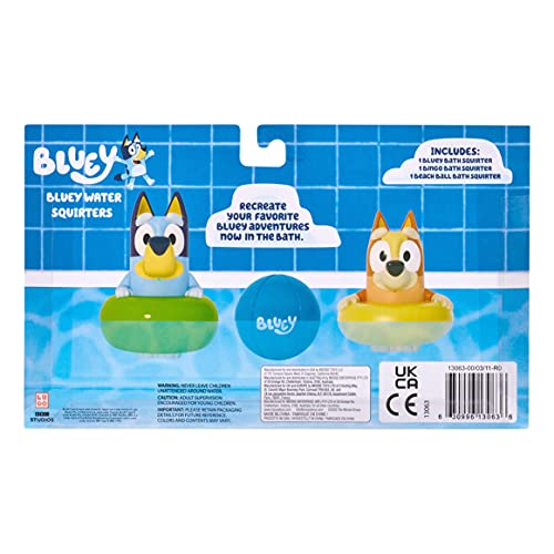 Bluey Bath Squirters Pack of 3 – Lightweight Floating Bath Toys with Bingo & Beach Ball | Ages 3+