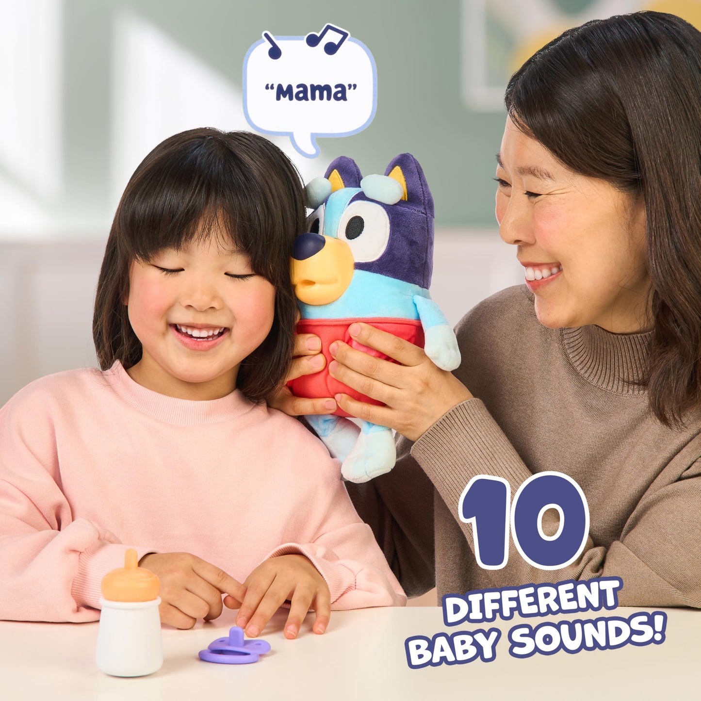Bluey Care and Cuddle Soft Baby Toy Plush – 11” Interactive Plush with 10 Sounds (Ages 3+)