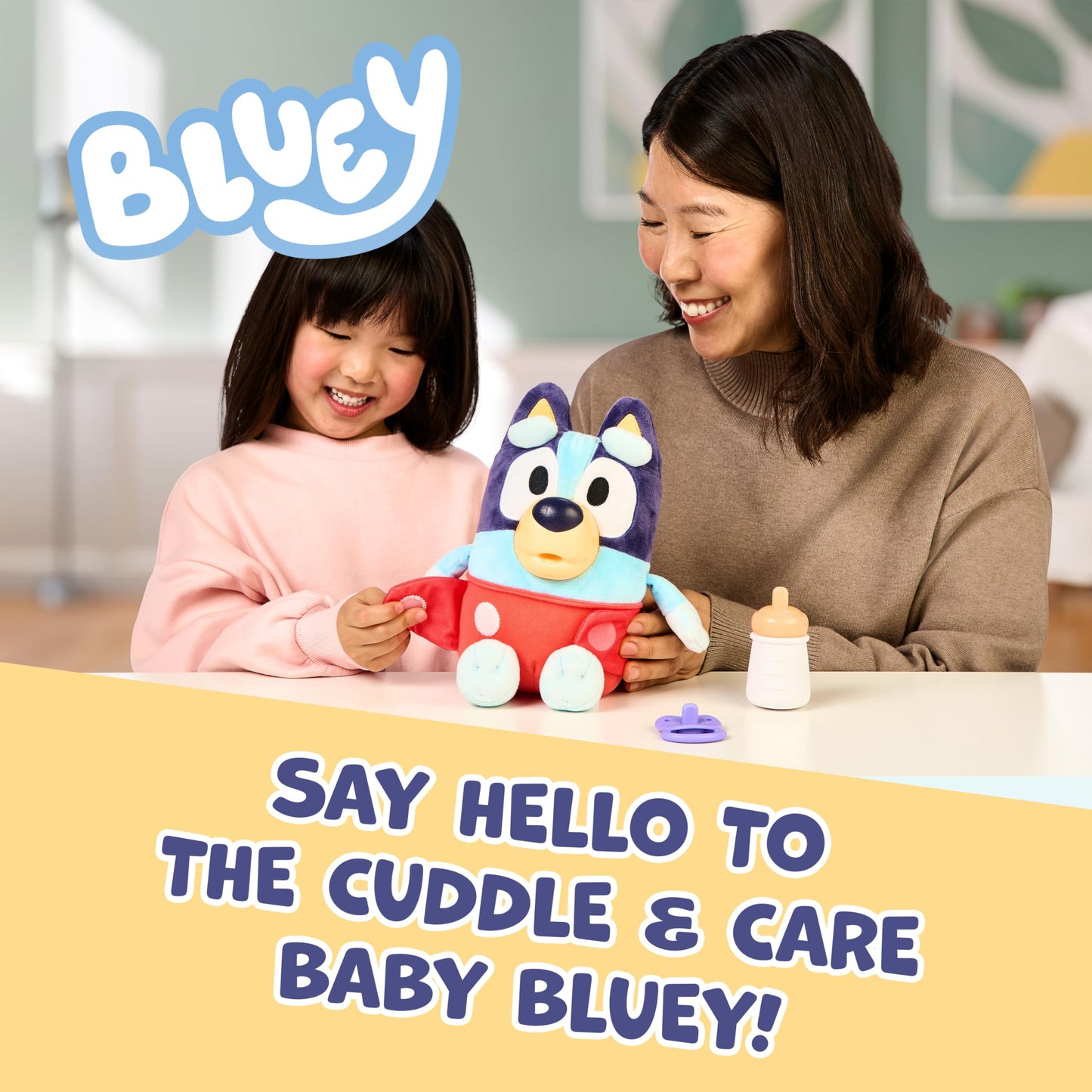 Bluey Care and Cuddle Soft Baby Toy Plush – 11” Interactive Plush with 10 Sounds (Ages 3+)