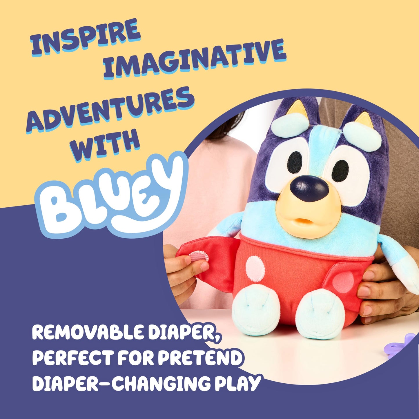 Bluey Care and Cuddle Soft Baby Toy Plush – 11” Interactive Plush with 10 Sounds (Ages 3+)