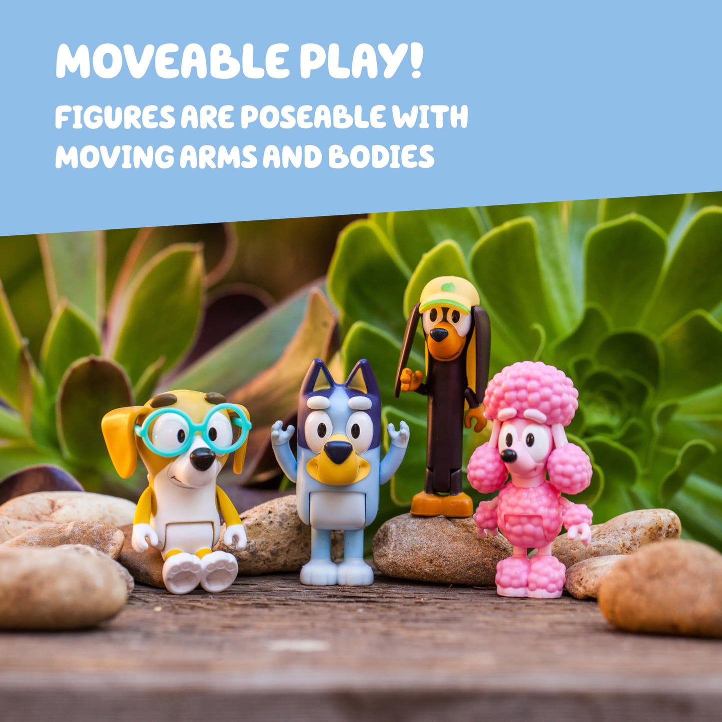 Bluey Friends Figurine Toys Pack of 4 – 2.5-Inch Articulated Figures