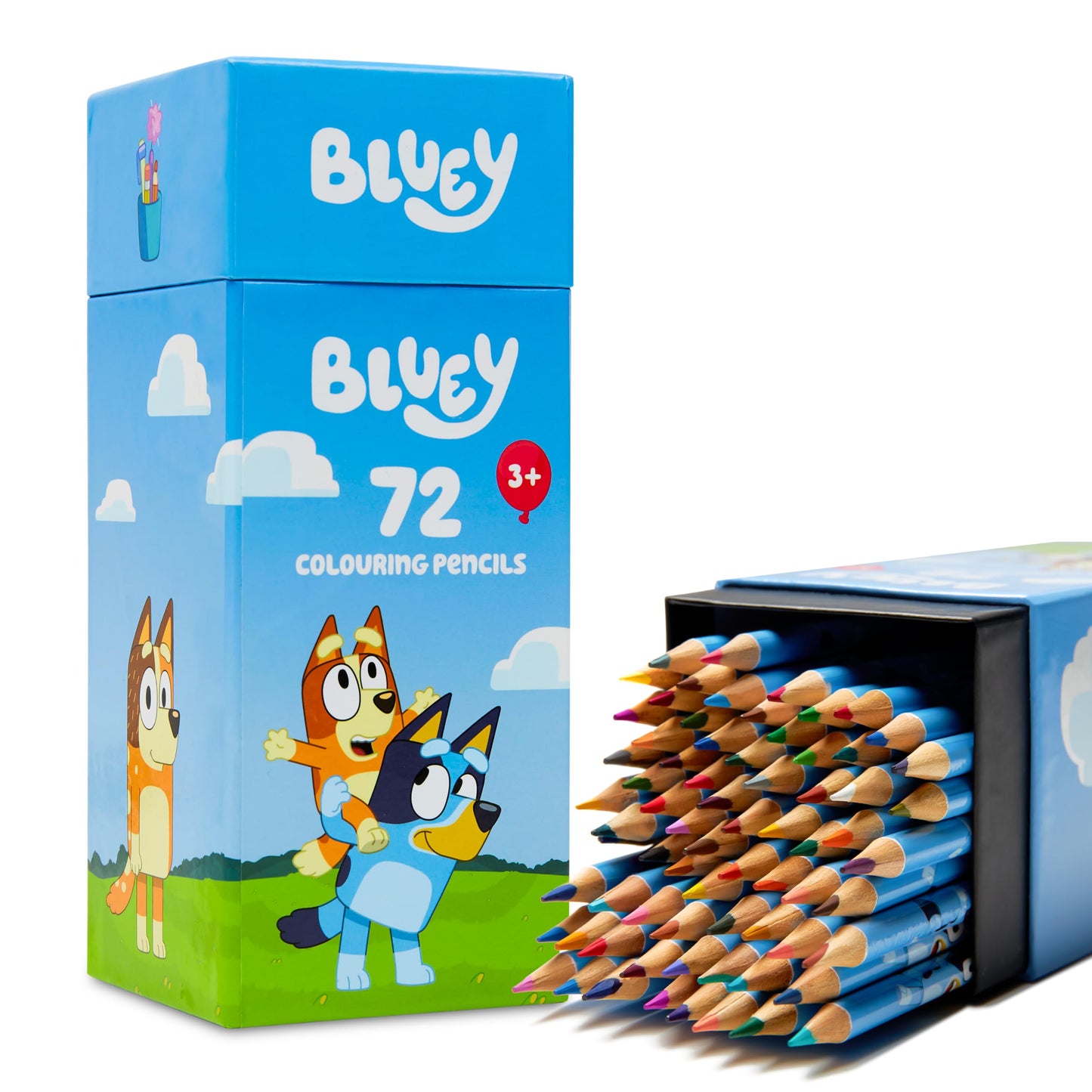 Bluey Colouring Pencils for Kids – 72-Colour Set in Storage Box | Ages 3+