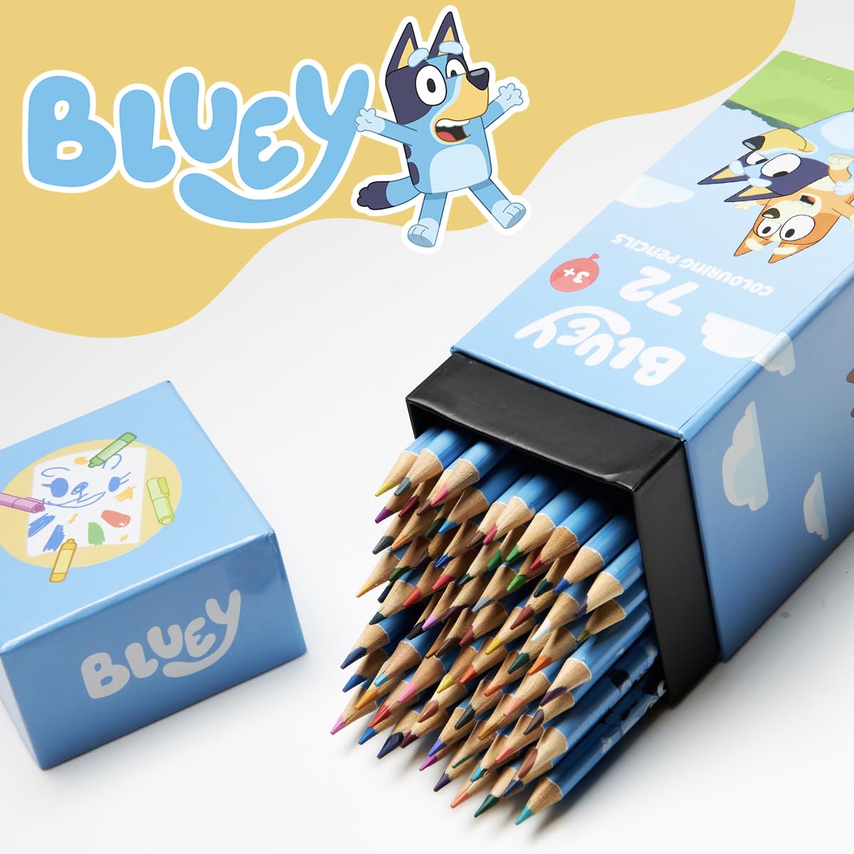 Bluey Colouring Pencils for Kids – 72-Colour Set in Storage Box | Ages 3+