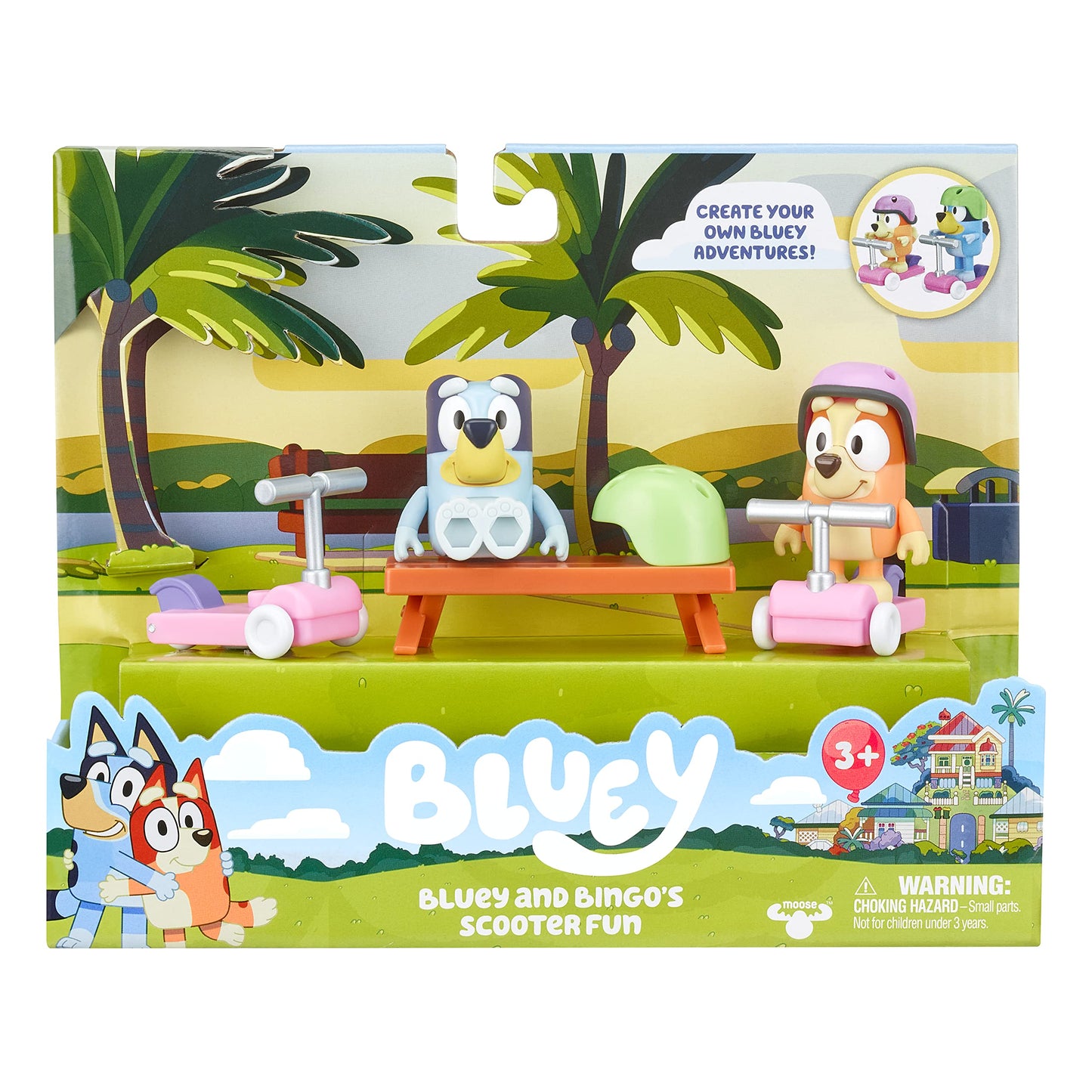 Bluey Vehicle 2-Pack: Bingo & Bluey Scooter Fun – 2.5–3 in Articulated Figures