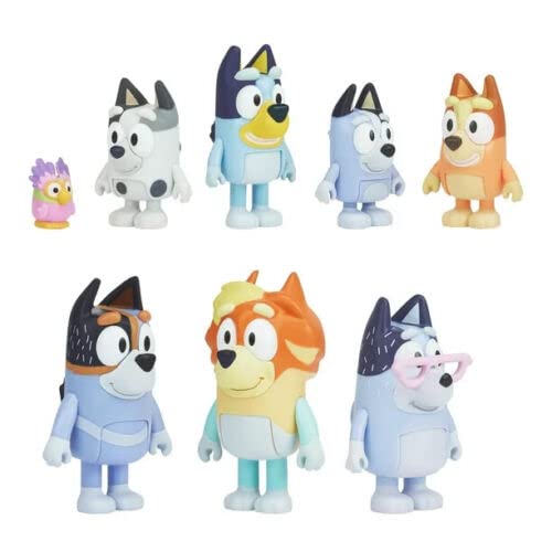 Bluey Extended Heeler Family Pack – 8 Poseable 2.5-3 inch Figures