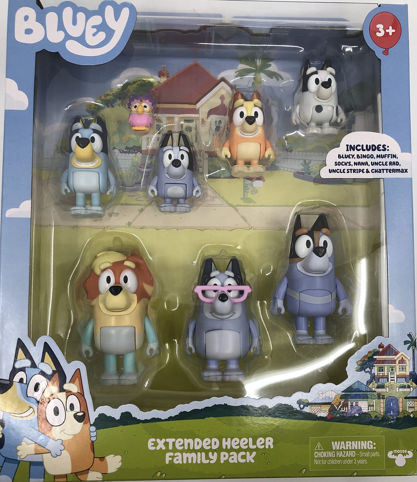 Bluey Extended Heeler Family Pack – 8 Poseable 2.5-3 inch Figures