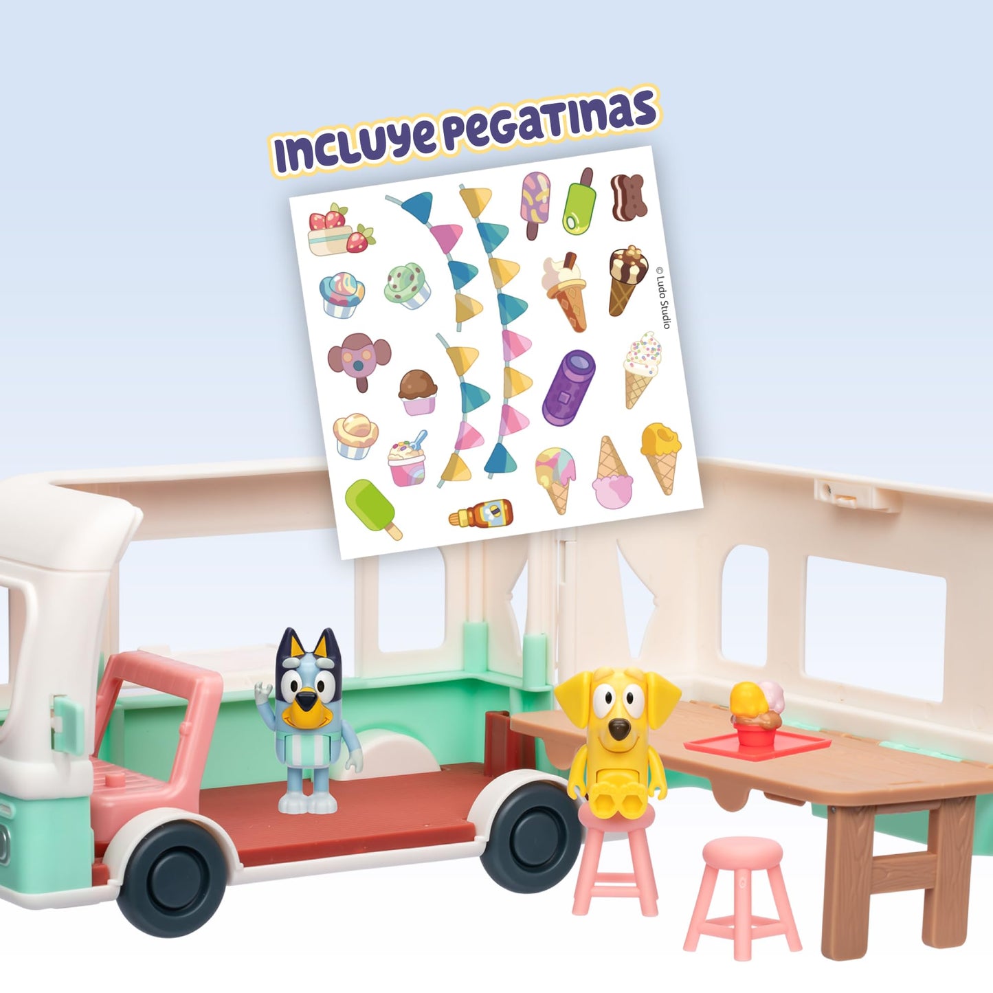 Bluey Ice Cream Truck Playset – Includes Friend Figurines, Stickers & Accessories | BLY85000
