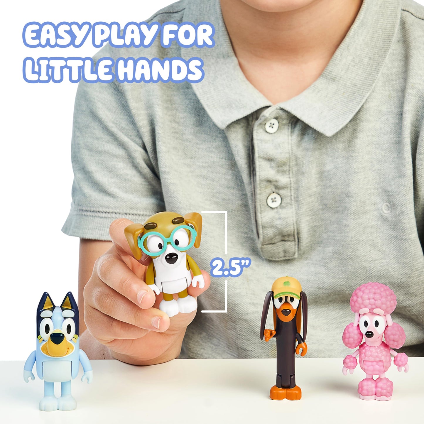 Bluey Friends Figurine Toys Pack of 4 – 2.5-Inch Articulated Figures