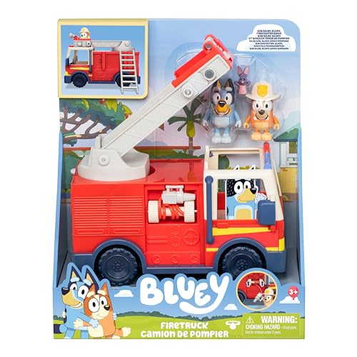 Bluey Firetruck Playset with Firefighter Bingo – Interactive Ladder & Hoses (Ages 3+)