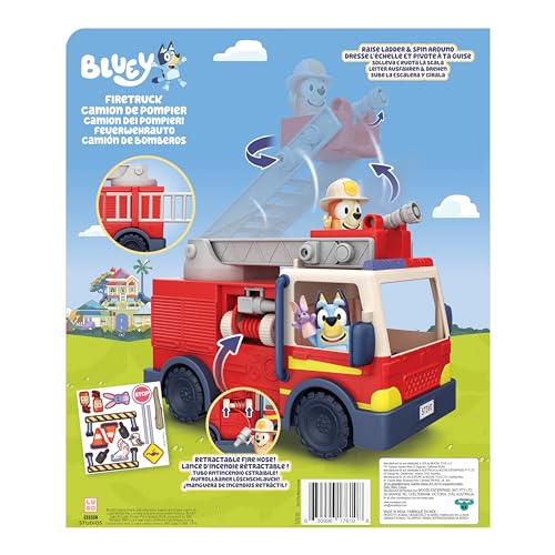 Bluey Firetruck Playset with Firefighter Bingo – Interactive Ladder & Hoses (Ages 3+)