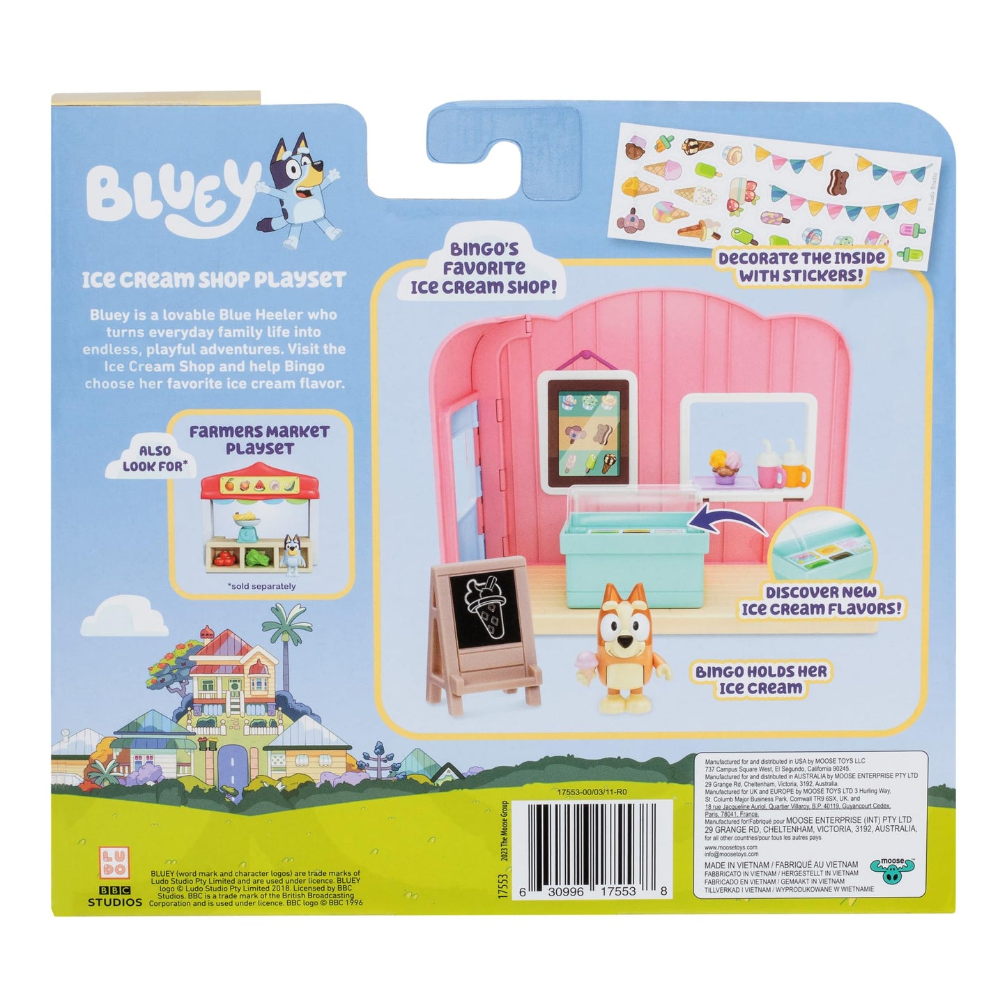 Bluey Ice Cream Shop Playset – Immersive Ice Cream Toy with Bingo Figurine (Ages 3+)