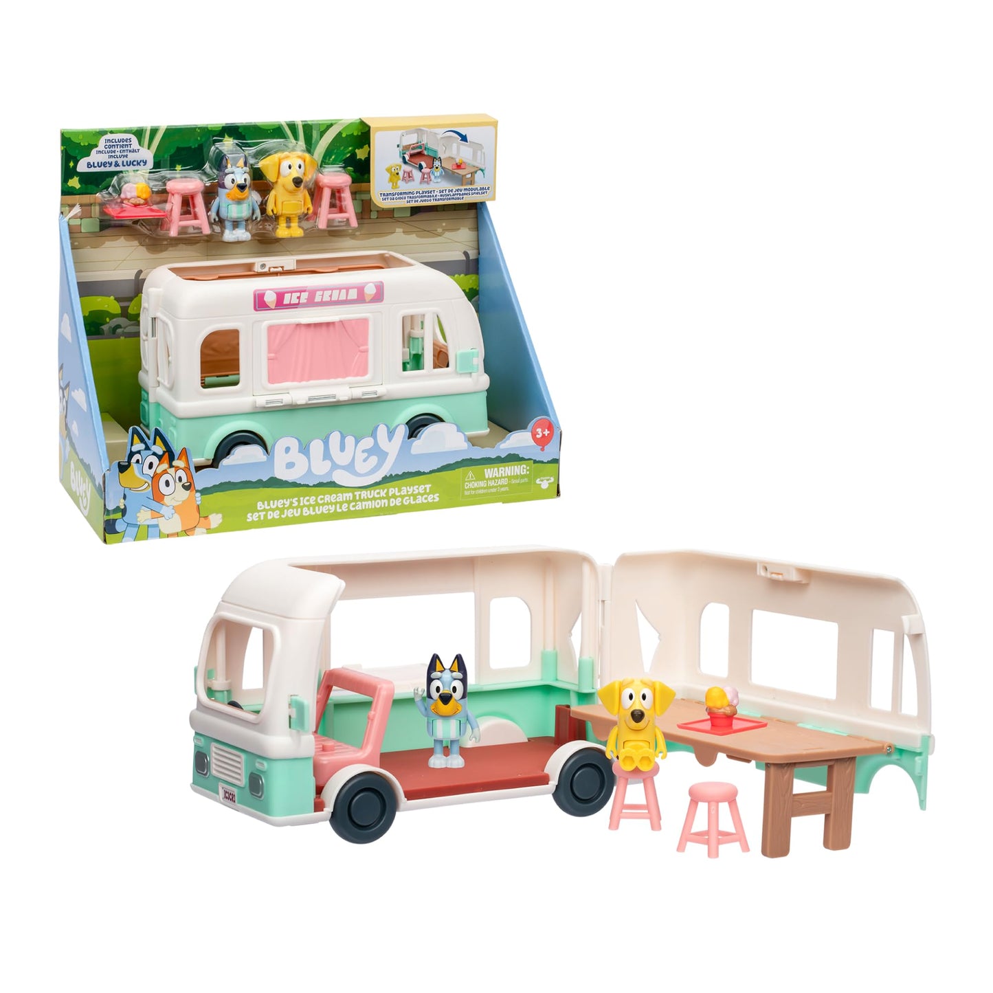Bluey Ice Cream Truck Playset – Includes Friend Figurines, Stickers & Accessories | BLY85000