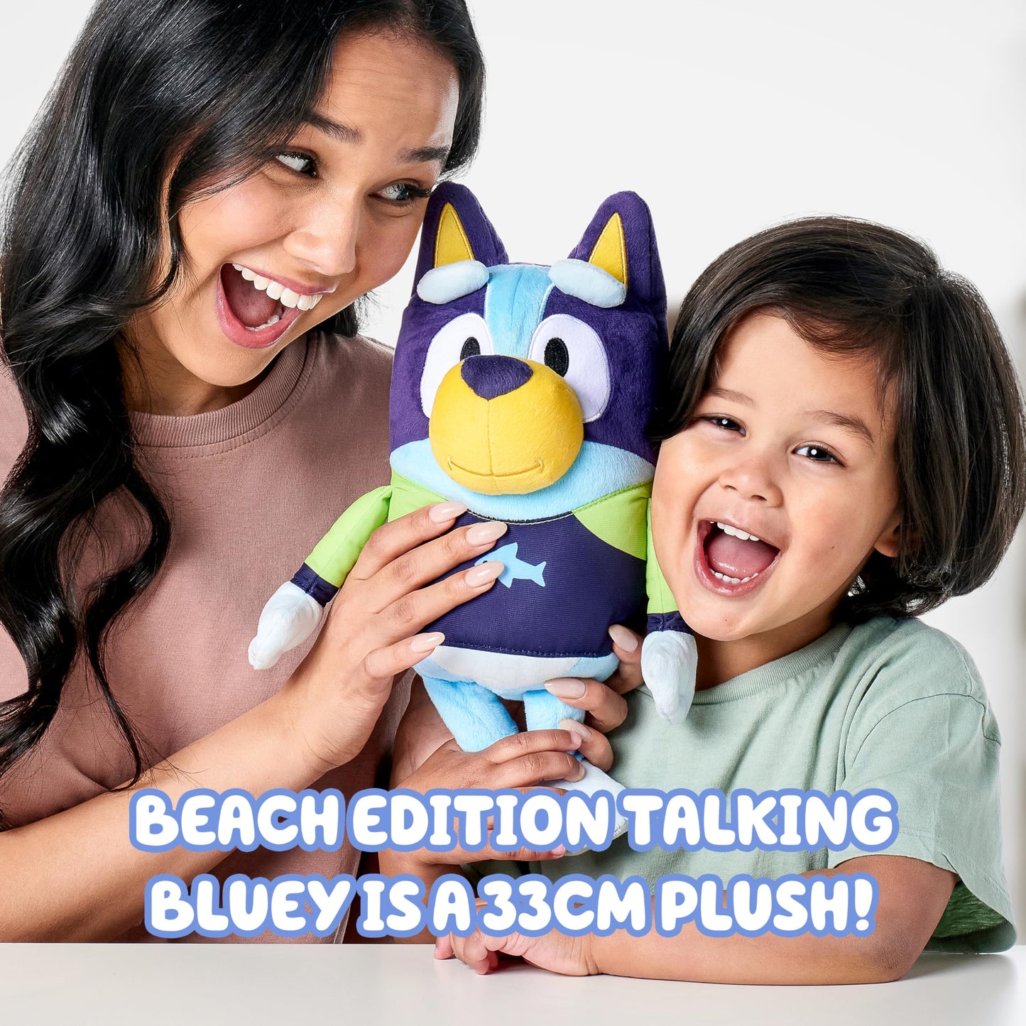 Bluey Beach Edition Talking Plush – 13” Singing Toy with 9 Phrases for Kids