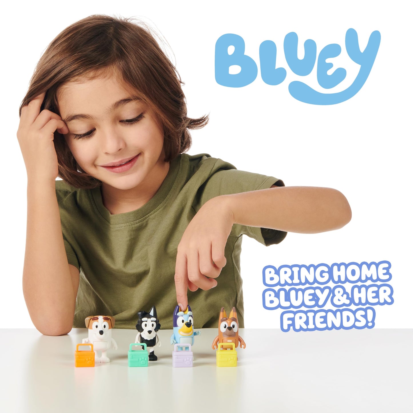 Bluey School Mates Figurines – Pack of 4 with Lunch Boxes | Articulated Toys for Ages 3+