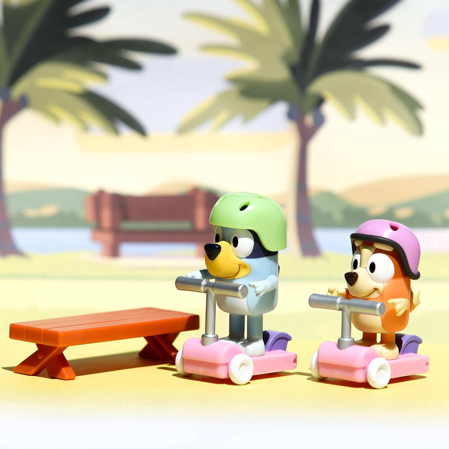 Bluey Vehicle 2-Pack: Bingo & Bluey Scooter Fun – 2.5–3 in Articulated Figures