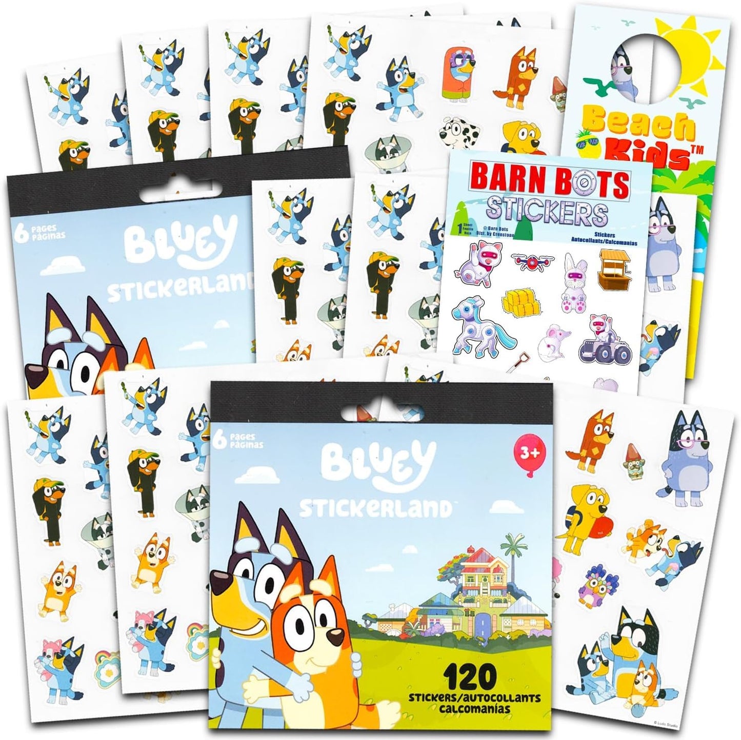Bluey Party Favors Bundle — 240 Stickers Featuring Bluey, Bingo & Bandit | Party Supplies