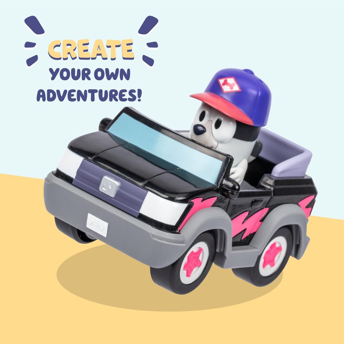 Bluey Basic Pizza Girls Car with Muffin Figure | Durable Toddler Toy for Ages 3+