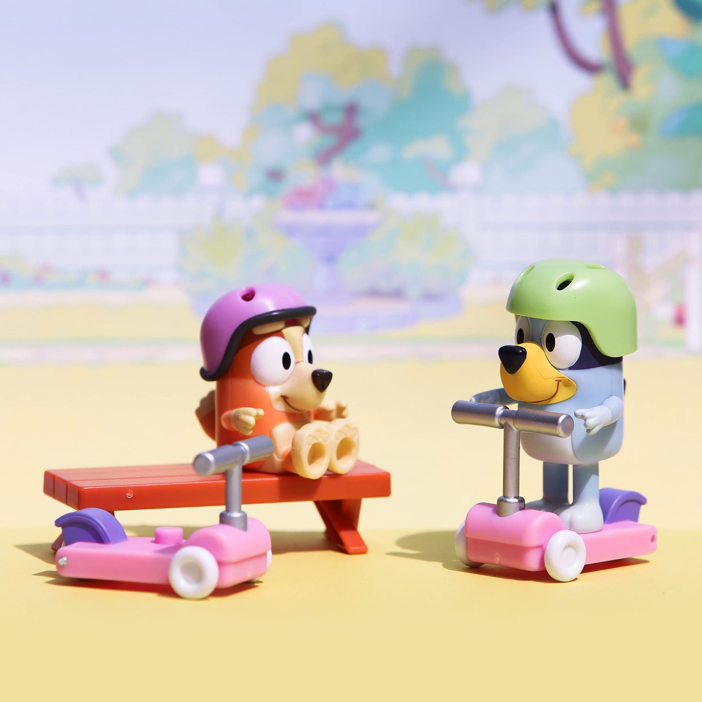 Bluey Vehicle 2-Pack: Bingo & Bluey Scooter Fun – 2.5–3 in Articulated Figures