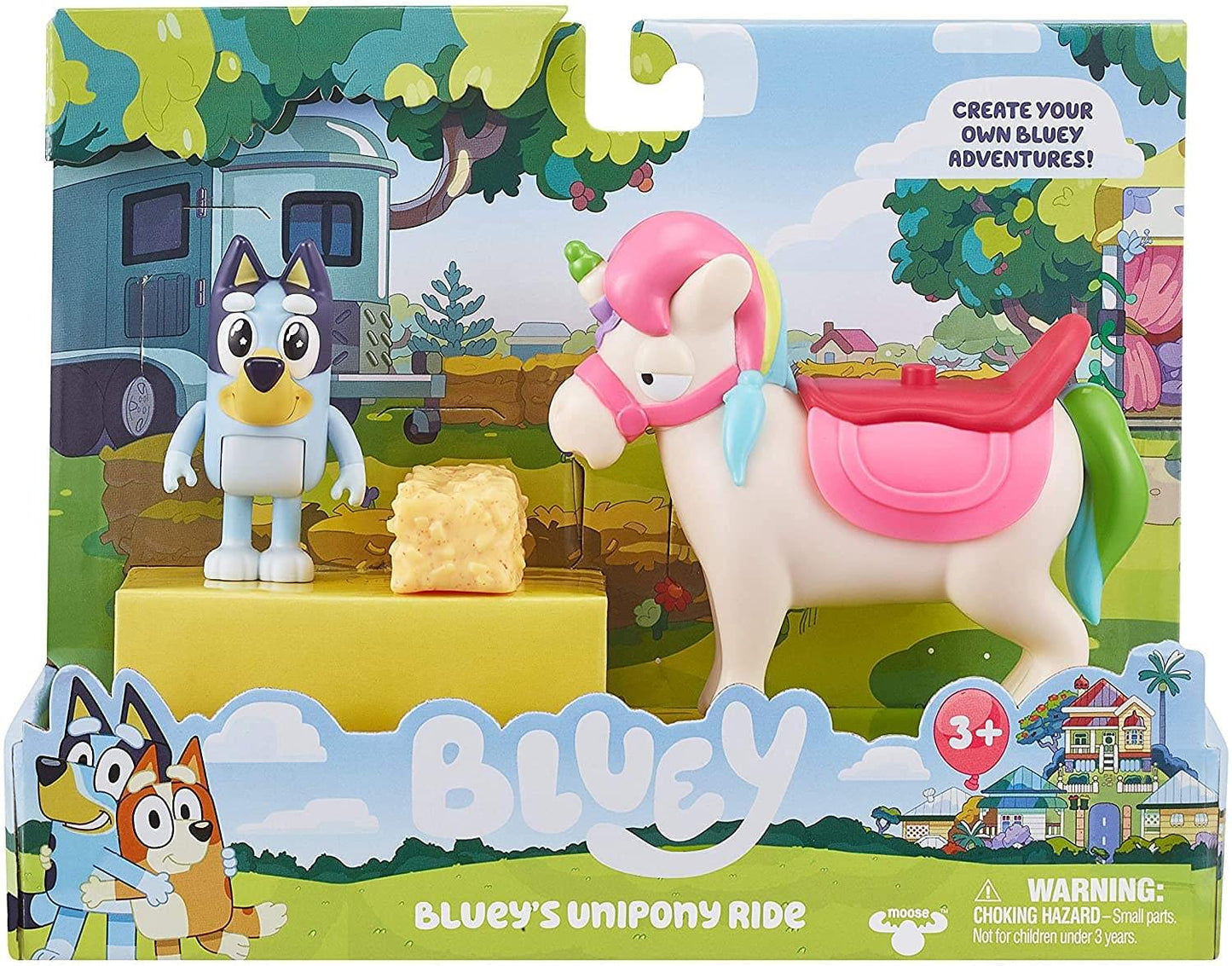Bluey Unipony Playset – 2.5-Inch Articulated Figure with Saddle