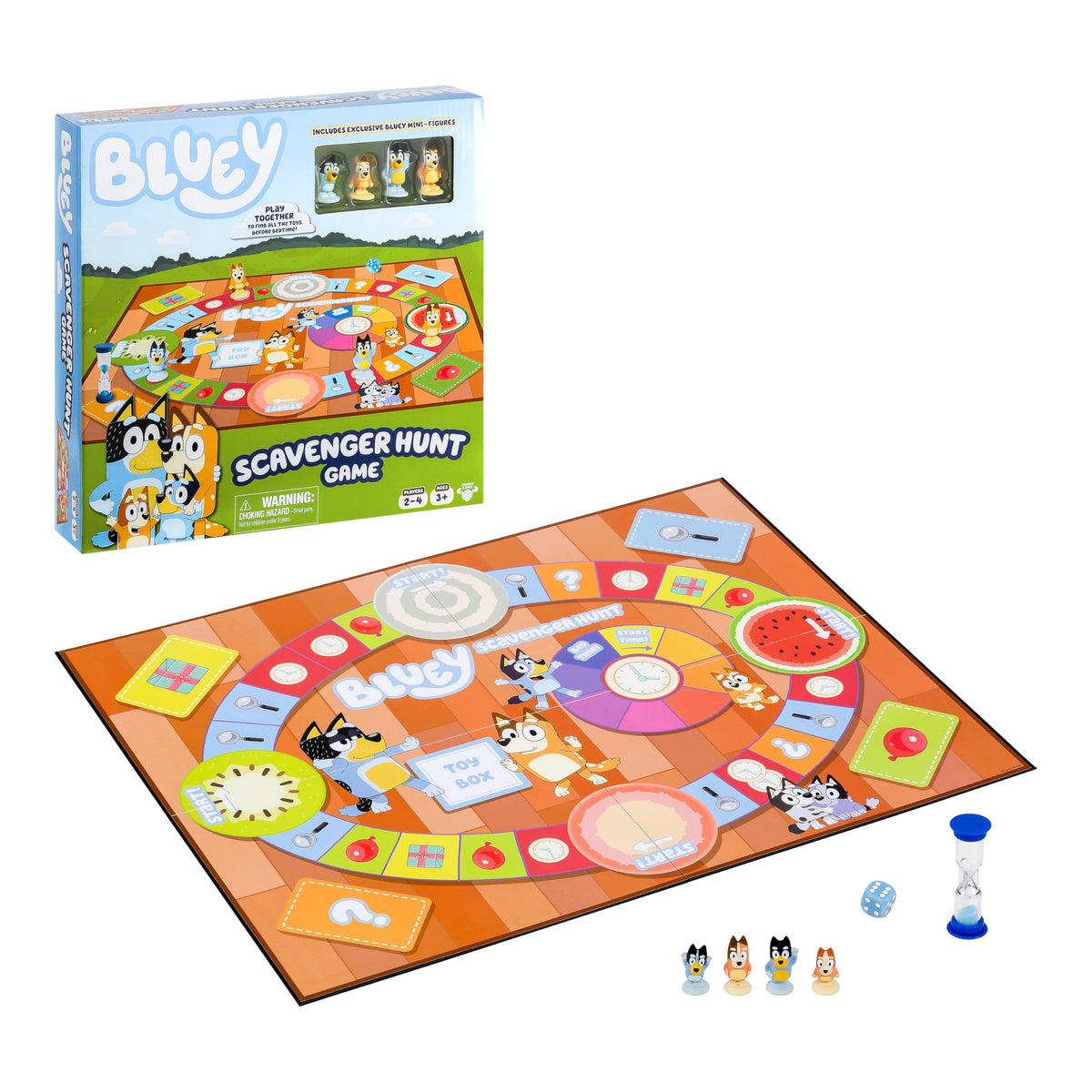 Bluey Scavenger Hunt Board Game | Cooperative Play with Exclusive Mini-Figures