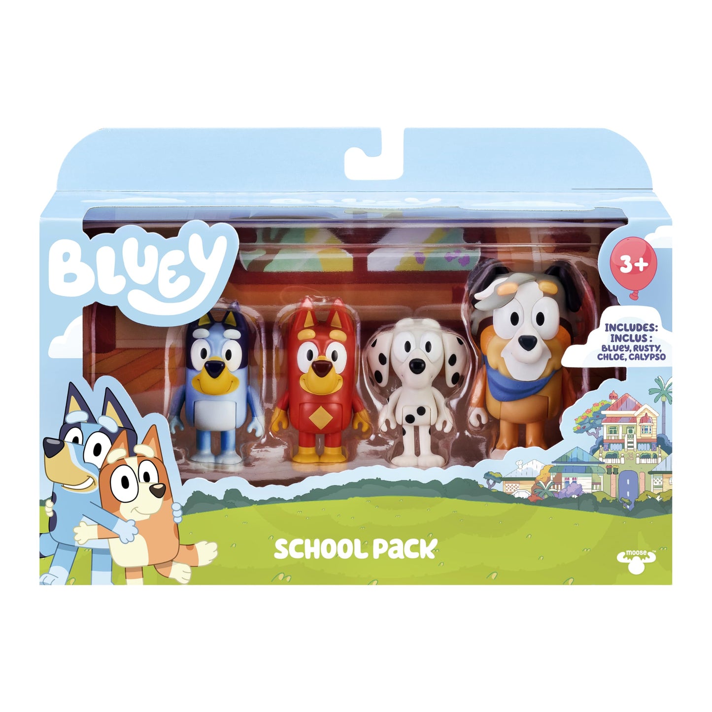 Bluey School Figurines Pack of 4 – Articulated Classroom Friends