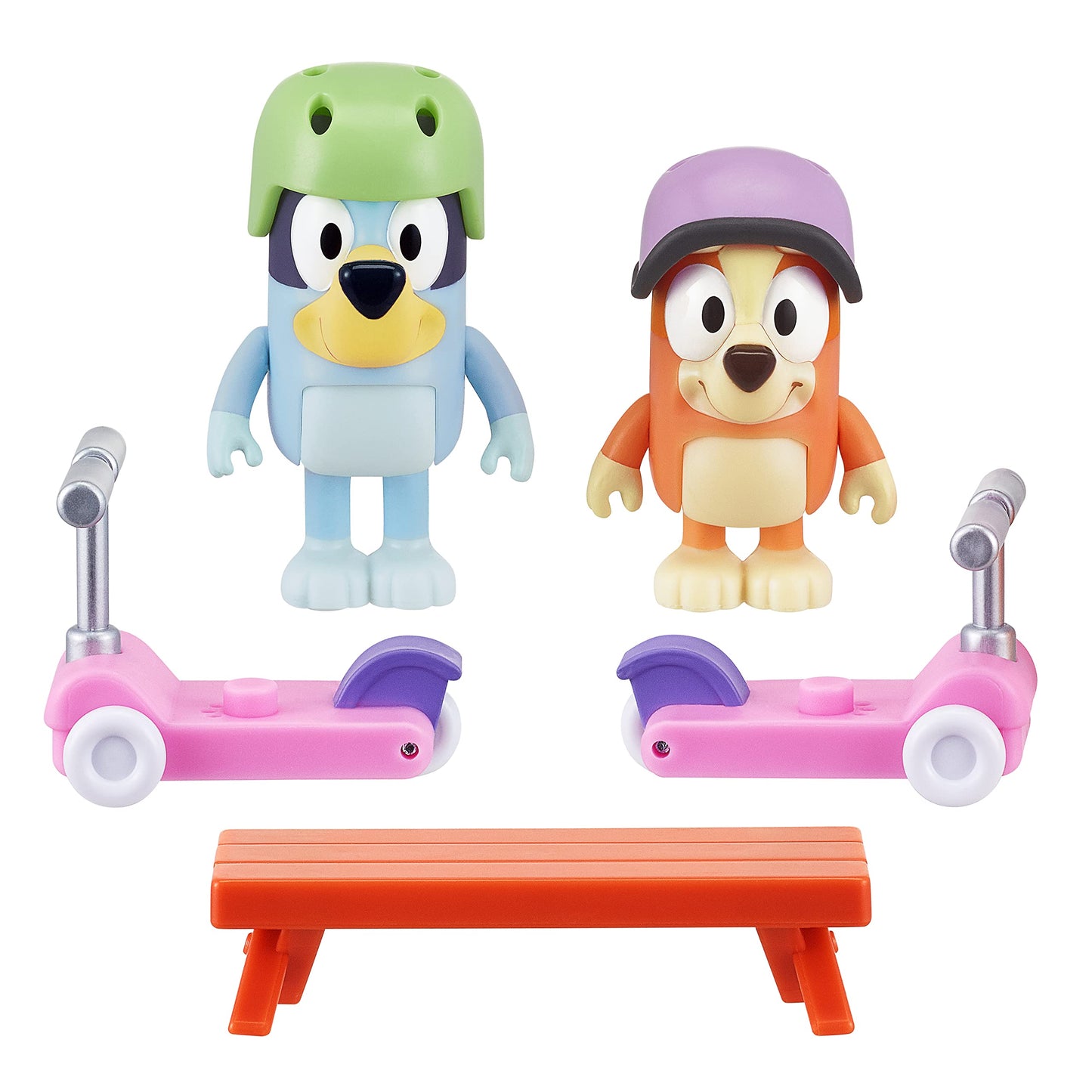 Bluey Vehicle 2-Pack: Bingo & Bluey Scooter Fun – 2.5–3 in Articulated Figures