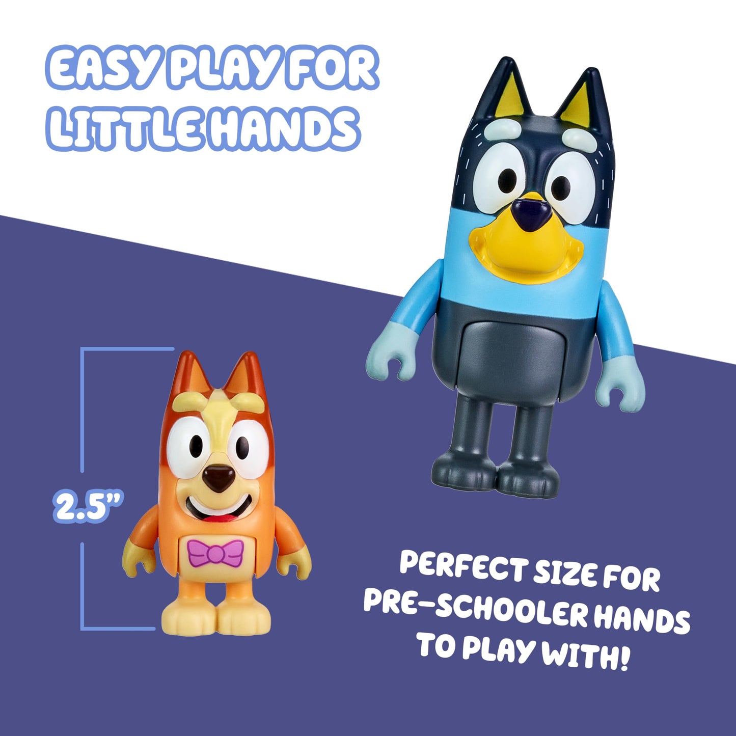 Bluey Showtime Figurine Toys Pack of 4 – Articulated Family Characters for Kids Aged 3+