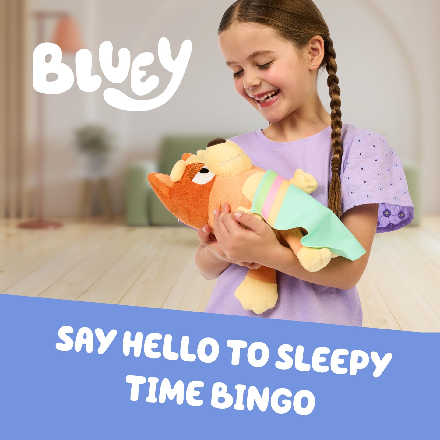 Bluey Sleepy Time Bingo Talking Plush – Soothing Bedtime Companion & Theme Song