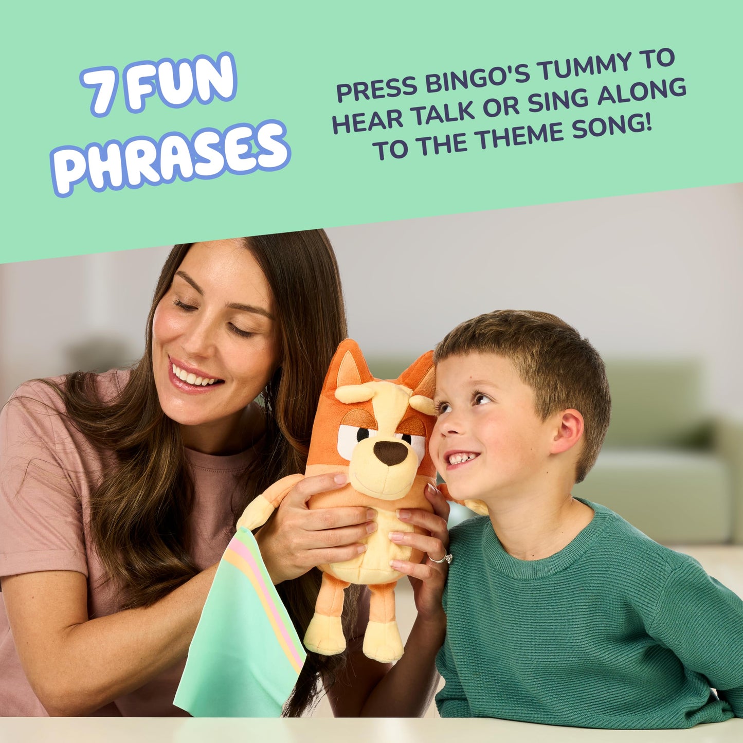 Bluey Sleepy Time Bingo Talking Plush – Soothing Bedtime Companion & Theme Song