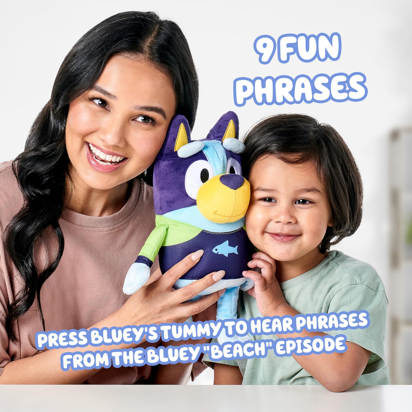 Bluey Beach Edition Talking Plush – 13” Singing Toy with 9 Phrases for Kids