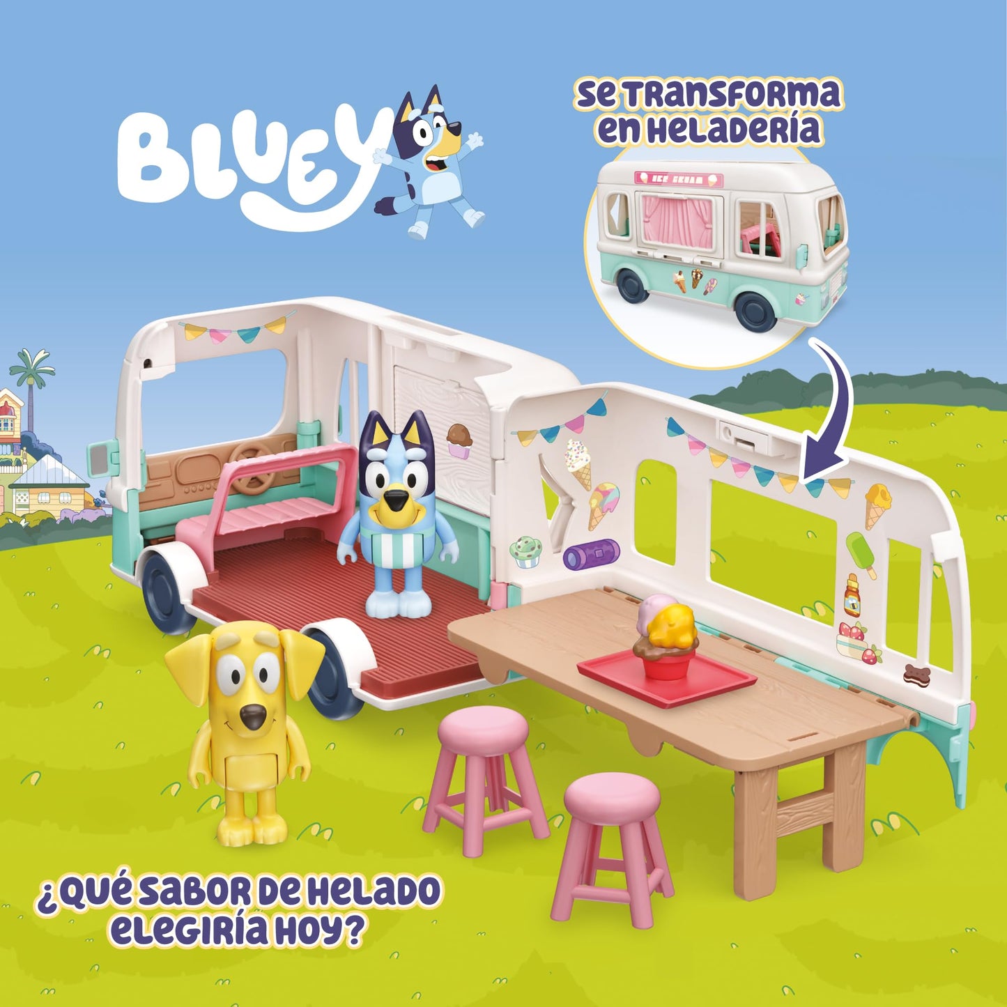 Bluey Ice Cream Truck Playset – Includes Friend Figurines, Stickers & Accessories | BLY85000