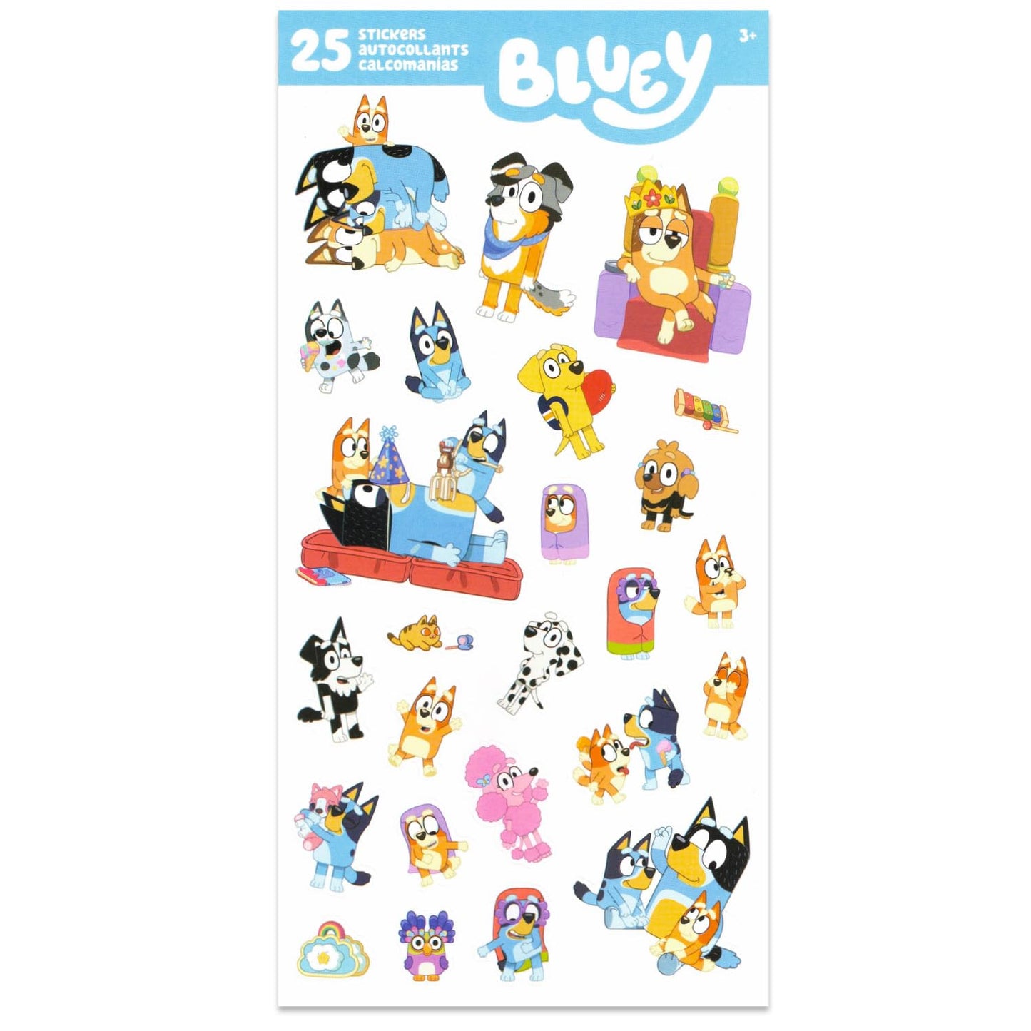 Bluey Party Favors Bundle – 12 Pack Sticker Sheets for Kids Birthday | Official Bluey Party Supplies