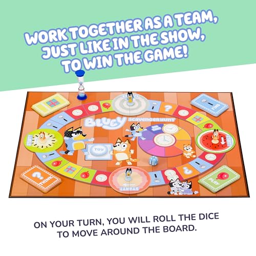 Bluey Scavenger Hunt Board Game | Cooperative Play with Exclusive Mini-Figures