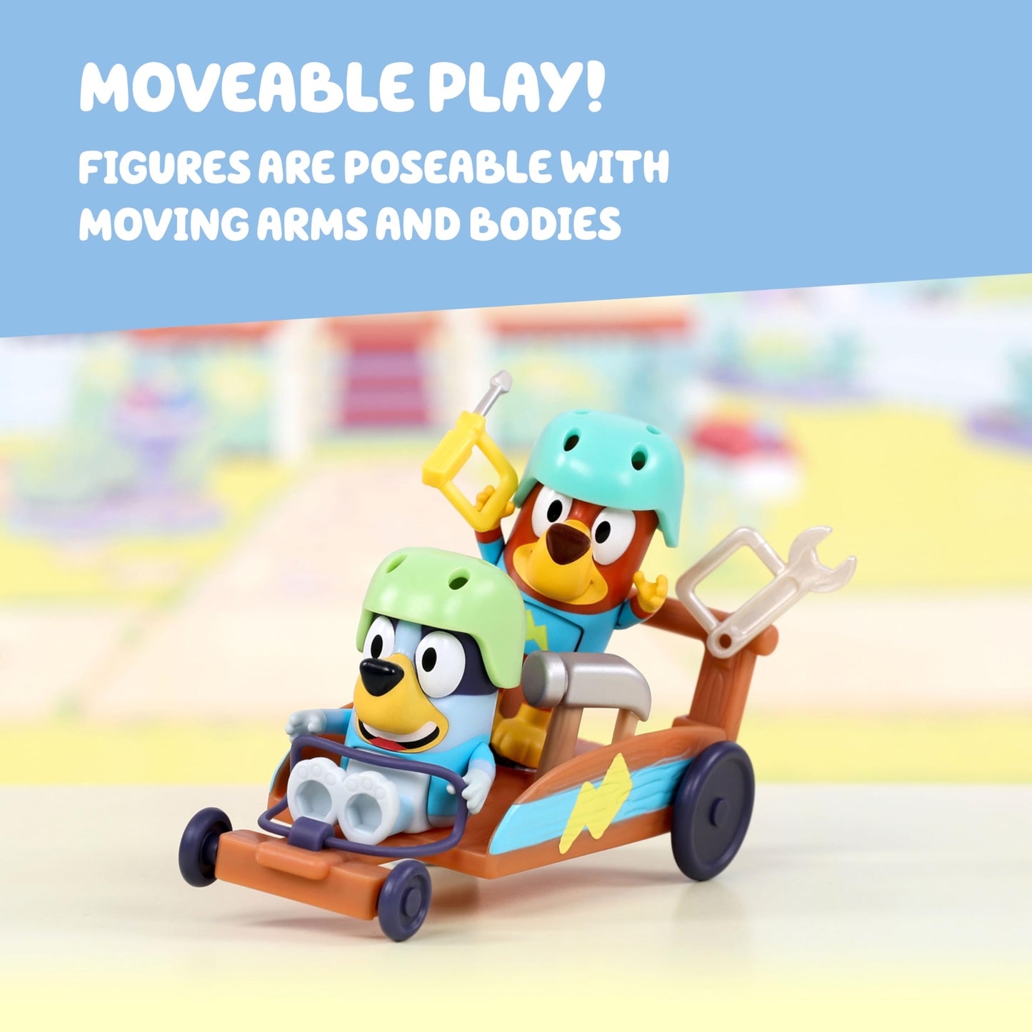 Bluey Go Kart Playset with Rusty Figurine & Toolbox | 3+