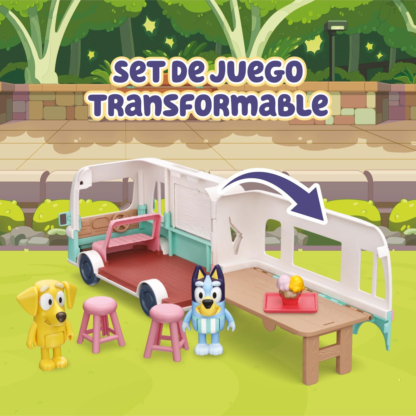 Bluey Ice Cream Truck Playset – Includes Friend Figurines, Stickers & Accessories | BLY85000