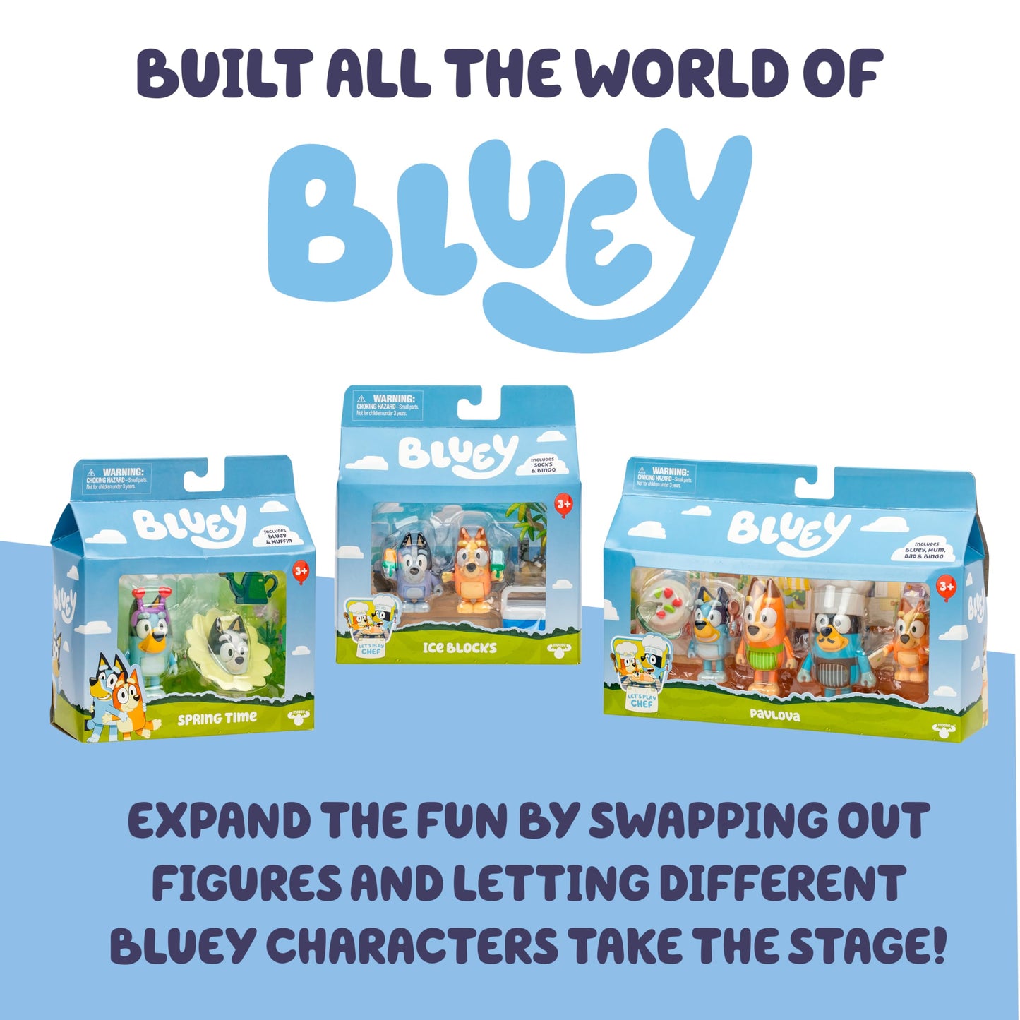 Bluey Vehicle & Figures Ice Cream Cart Playset – Portable Ice Cream Truck with 2.5-Inch Bingo Figure