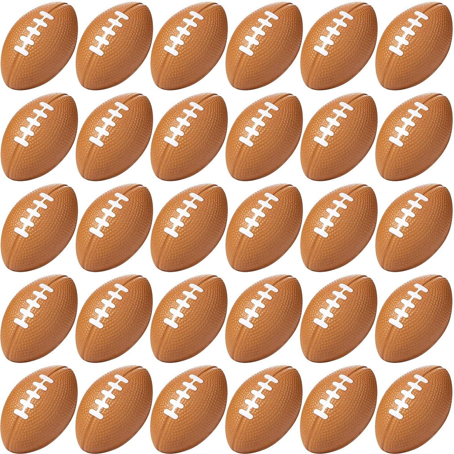 Blulu 50 Pack Mini Foam Footballs – 1.57-Inch Brown Foam Balls for Parties & Back-to-School