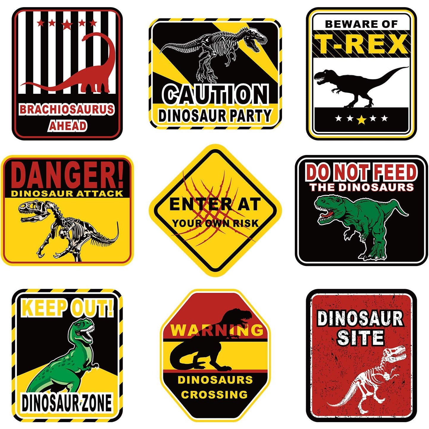Blulu 9 Pcs Dinosaur Birthday Decoration – Jurassic Theme Wall Signs & Party Decor