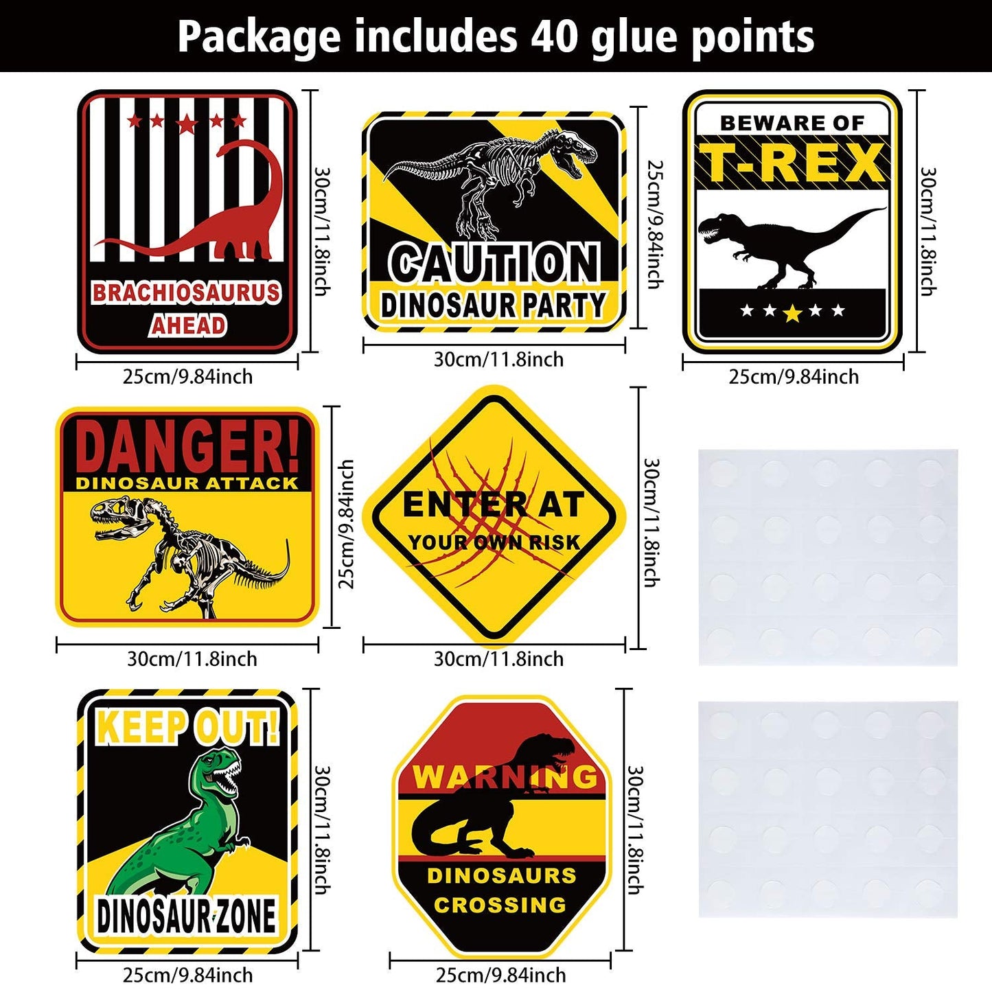 Blulu 9 Pcs Dinosaur Birthday Decoration – Jurassic Theme Wall Signs & Party Decor