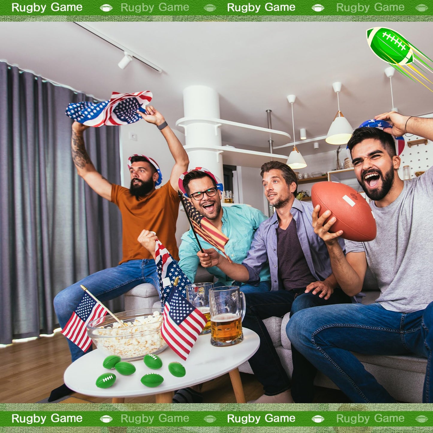 Blulu 30 Pack Mini Foam Footballs – Green, 2.17-Inch Foam Balls for Party Favors and Play
