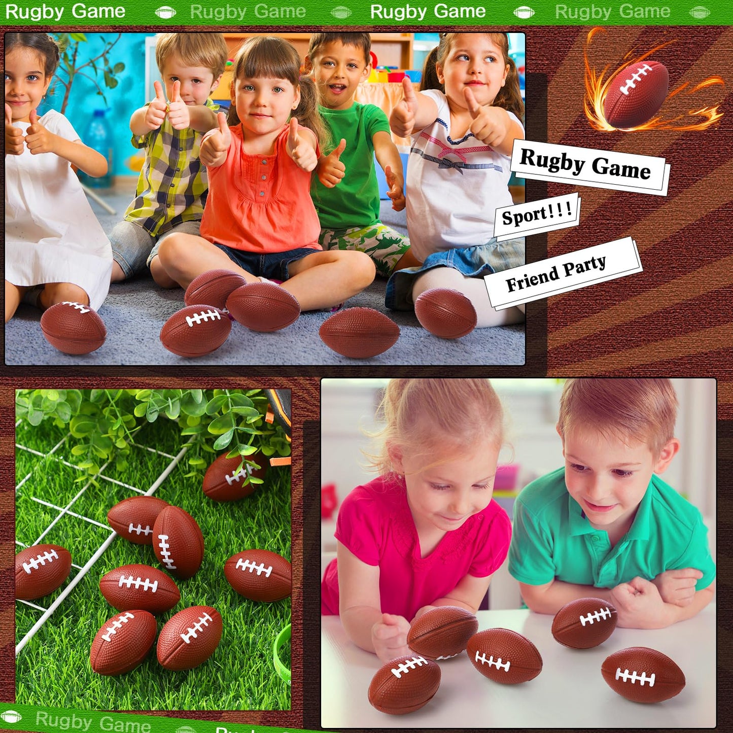 Blulu 30 Pack Mini Foam Footballs (2.17 inches) Dark Brown – Party Favors, Gifts & Fun Stress Balls