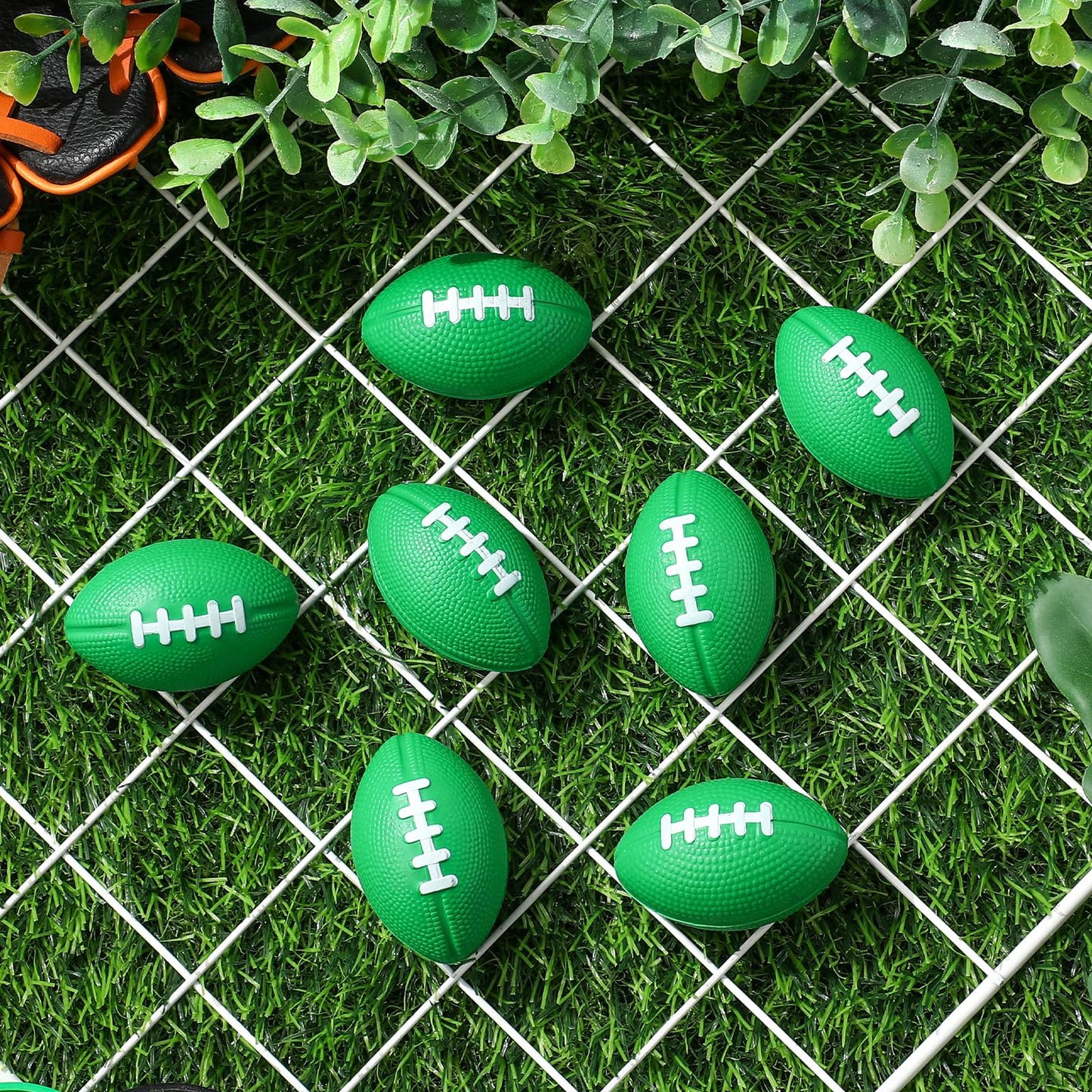 Blulu 50 Pack Mini Foam Footballs - 2.17-inch Green Foam Balls for Party Favors & Back-to-School