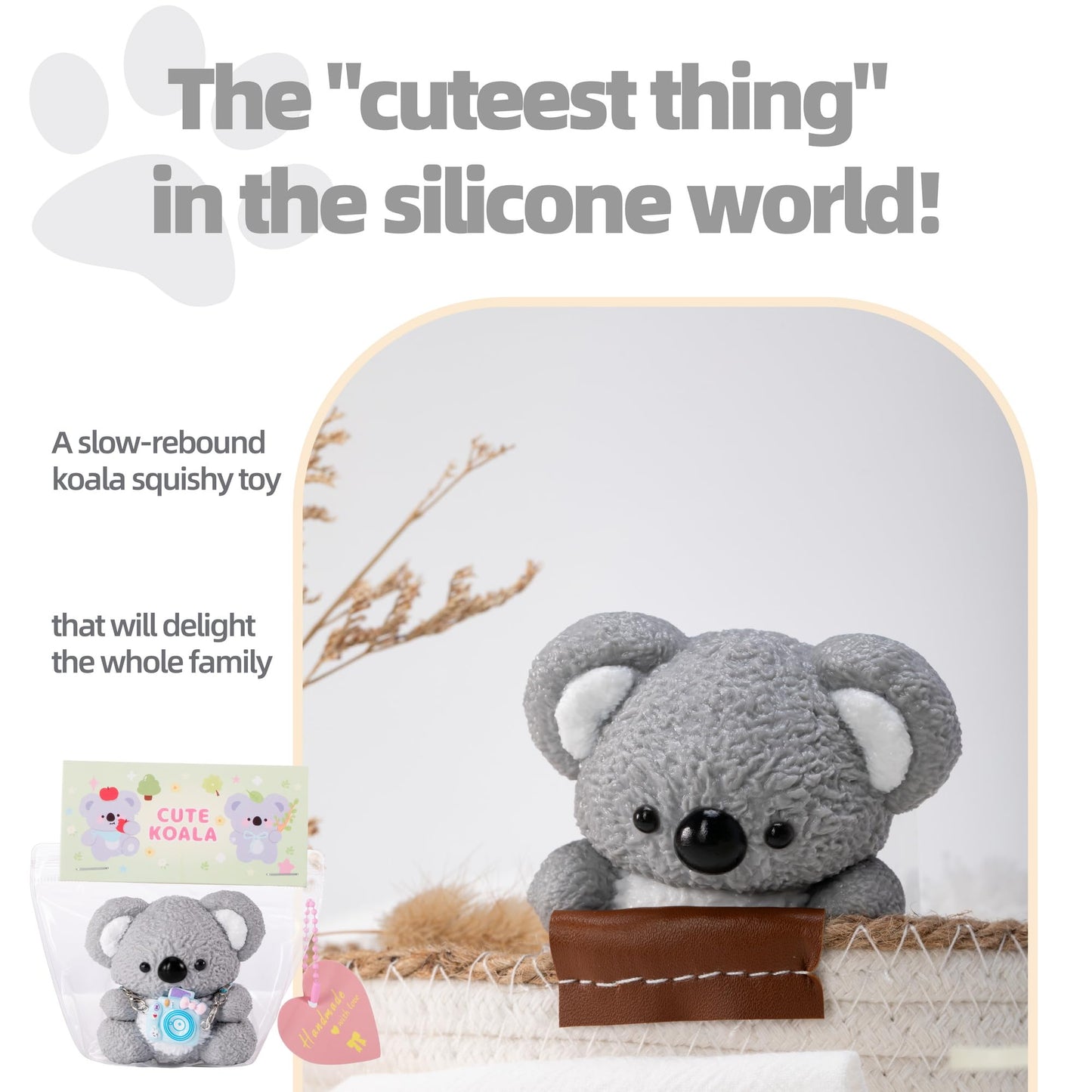 Blurphel Taba Koala Squishy Toy – Handmade Silicone Fidget for Kids & Adults