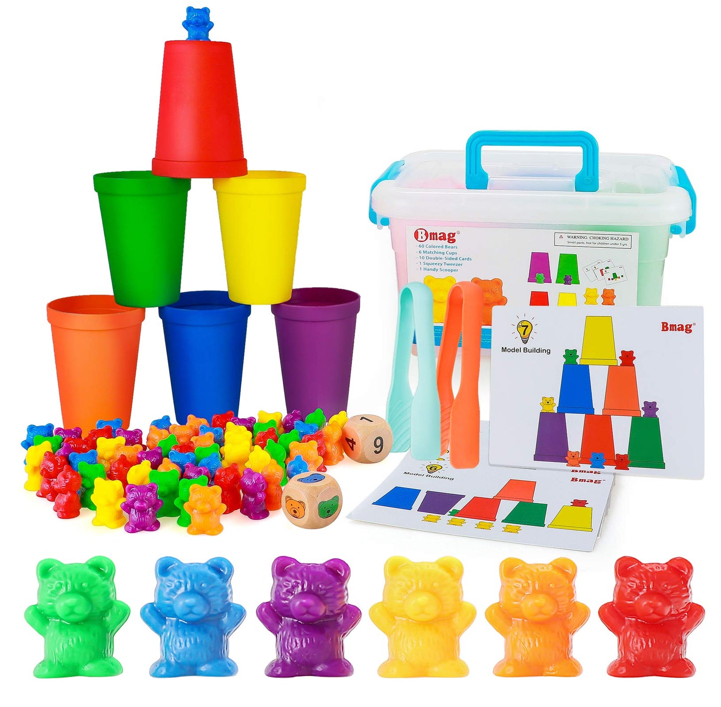 Bmag Counting Bears with Sorting Cups – Preschool Math & STEM Toy
