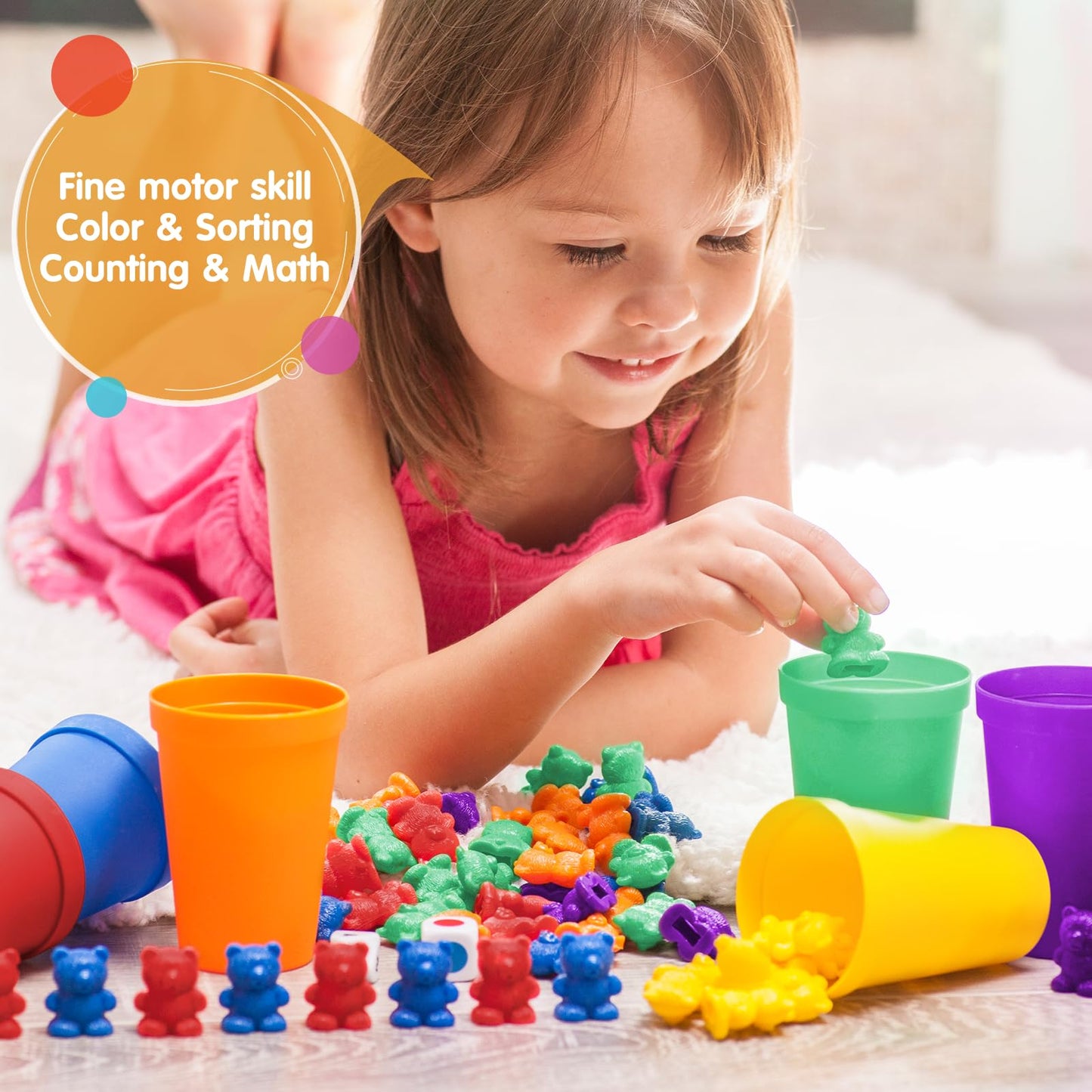 Bmag Counting Bears with Sorting Cups | Preschool STEM Toy for Ages 3–5