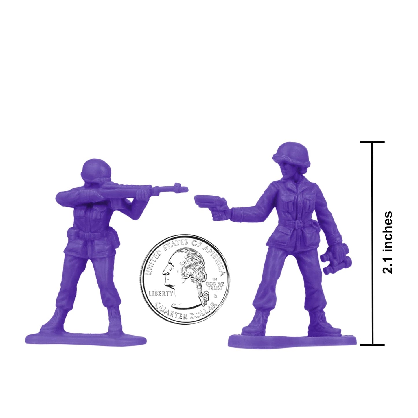 BMC Toys Plastic Army Women – 36 Purple Female Soldier Figures, Made in USA | 1:32 Scale