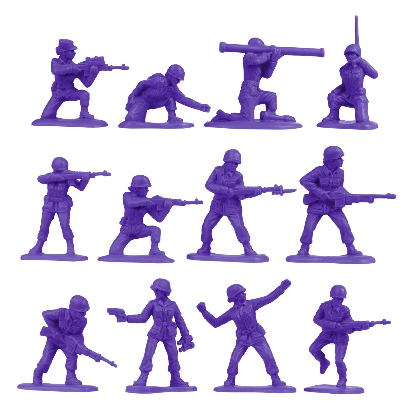 BMC Toys Plastic Army Women – 36 Purple Female Soldier Figures, Made in USA | 1:32 Scale
