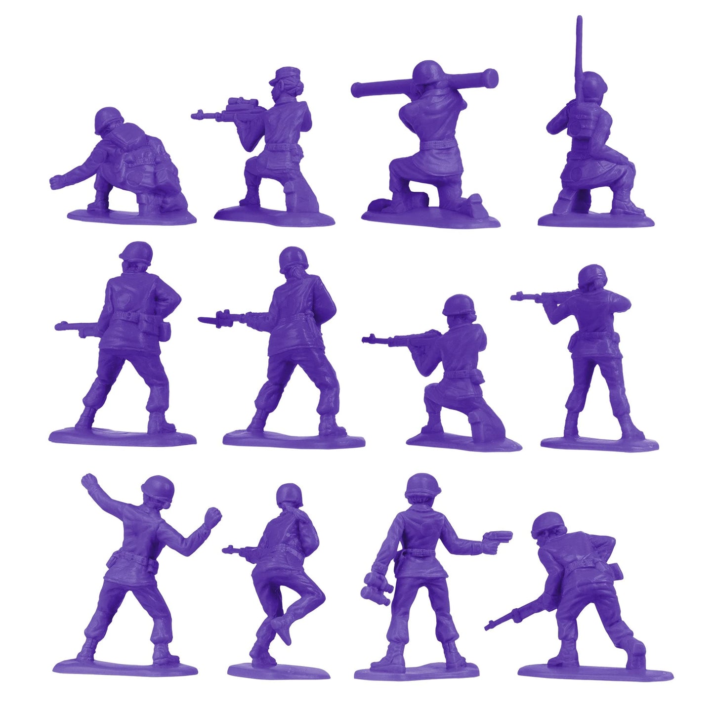 BMC Toys Plastic Army Women – 36 Purple Female Soldier Figures, Made in USA | 1:32 Scale