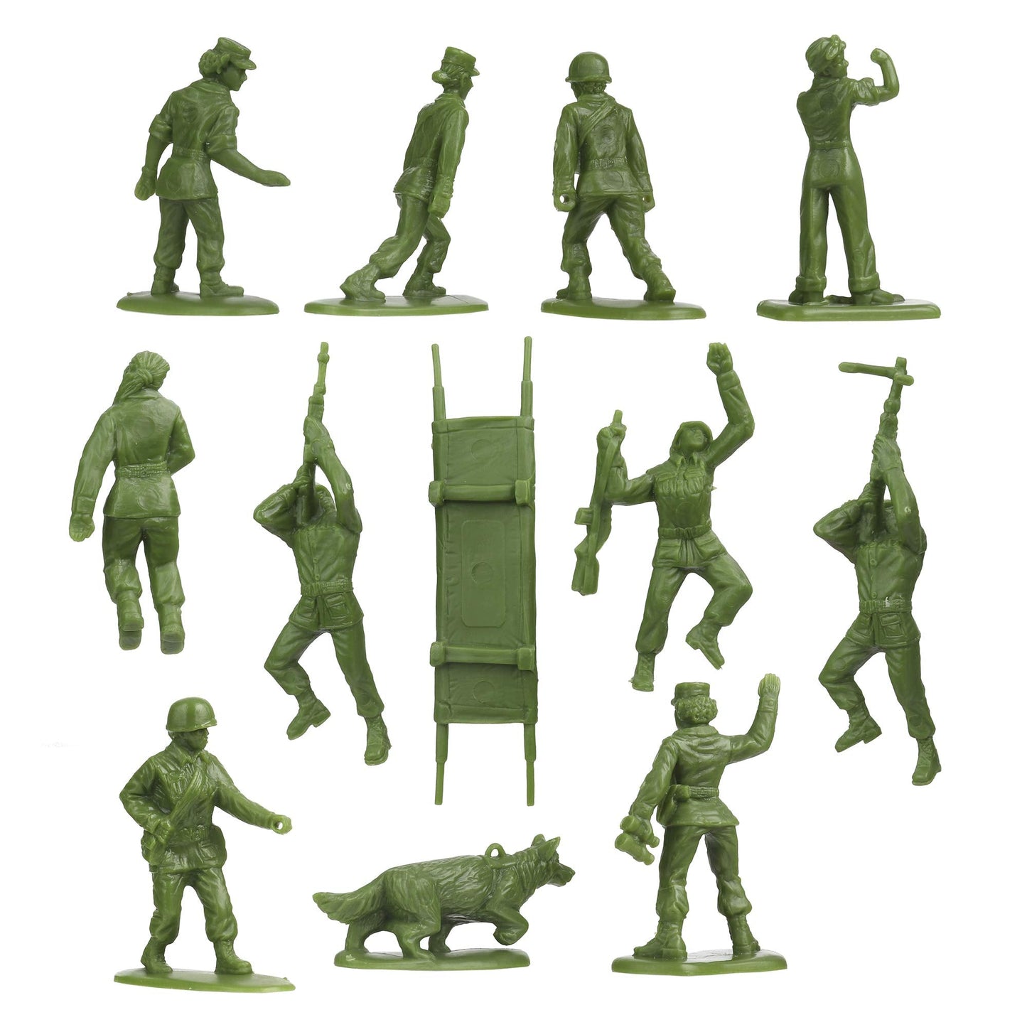 BMC Toys Plastic Army Women - 36pc OD Green Female Soldier Figures - Made in USA