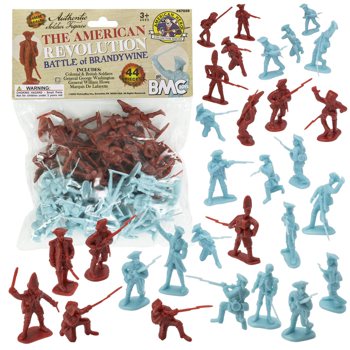 BMC Toys Revolutionary War 44-Piece Brandywine Battle Army Men – 1:32 Scale